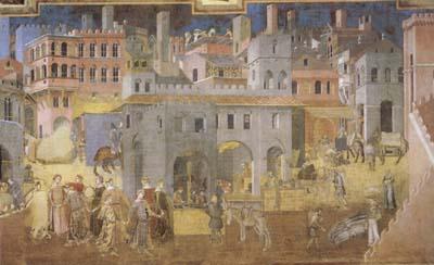 Ambrogio Lorenzetti Life in the City (mk08) Sweden oil painting art